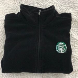 Starbucks Authentic Zip Front Fleece sweater.